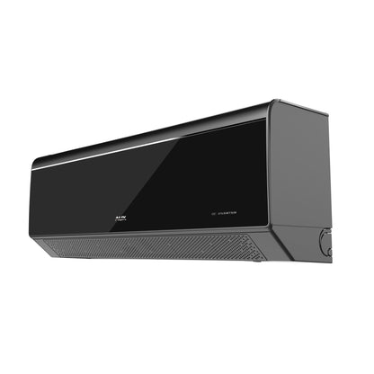 Aux Single Split Airco Buiten en Binnenunit Totaalpaket Koelen en Verwarmen Wifi - 12000BTU - 3,5KW - R32 - Glanzend Zwart - Luxurysanitair