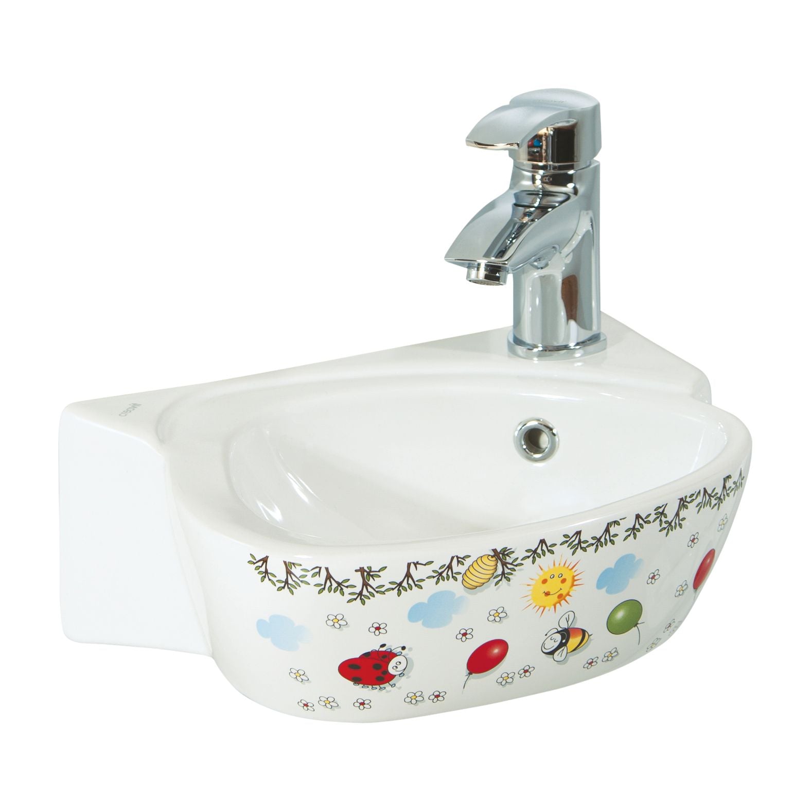Creavit Kids Hoekfontein 1 Kraangat 38x30x12cm - Glanzend Wit/Multi - Luxurysanitair