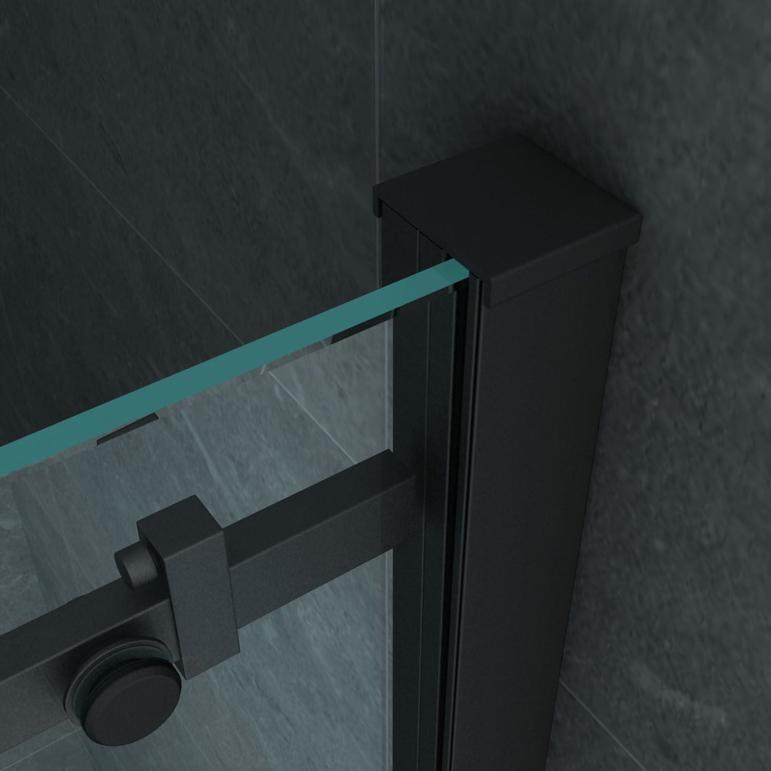 Aloni Douche Schuifdeur in Nis 8mm 140x200cm Mat Zwart - Luxurysanitair