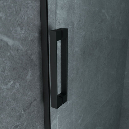 Aloni Douche Schuifdeur in Nis 8mm 140x200cm Mat Zwart - Luxurysanitair