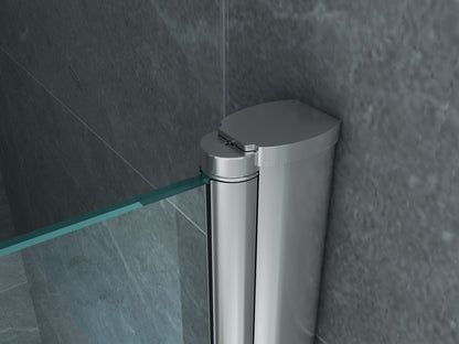 Aloni 3-Delige Badwand Inklapbaar 6mm 130x140cm - Luxurysanitair