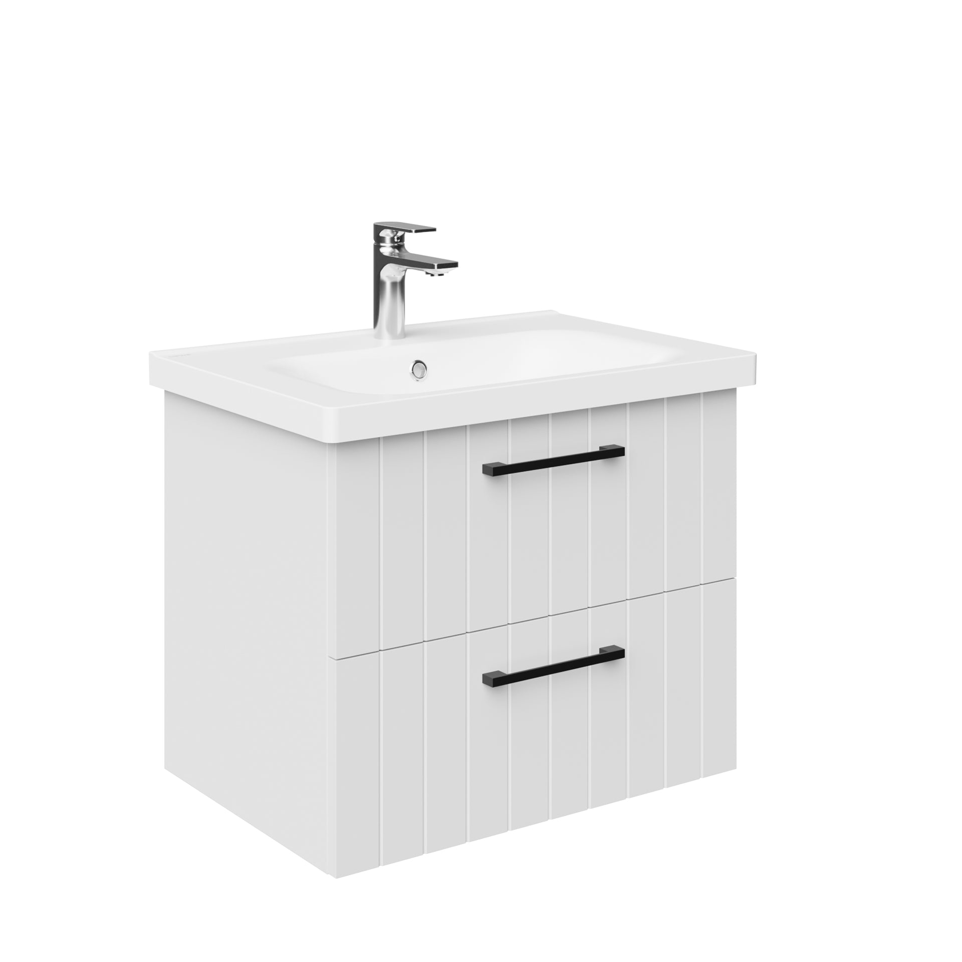 Creavit D10 Wastafelkast Met 2 Laden 60,6cm - Wit - Luxurysanitair