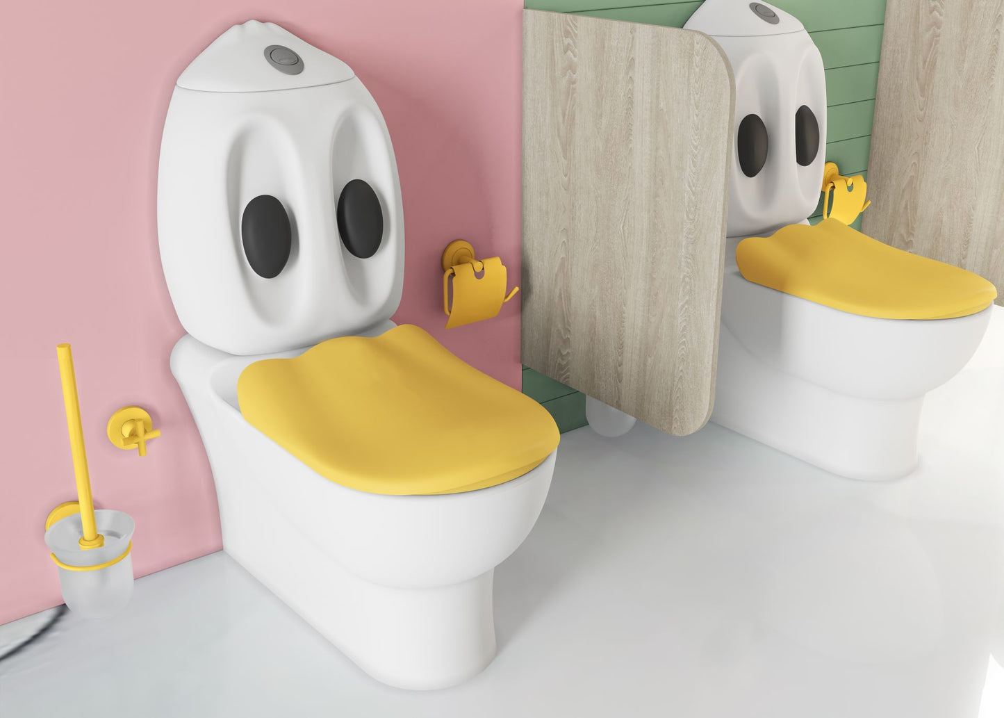Creavit Royale Toiletborstel & Houder - Geel - Luxurysanitair