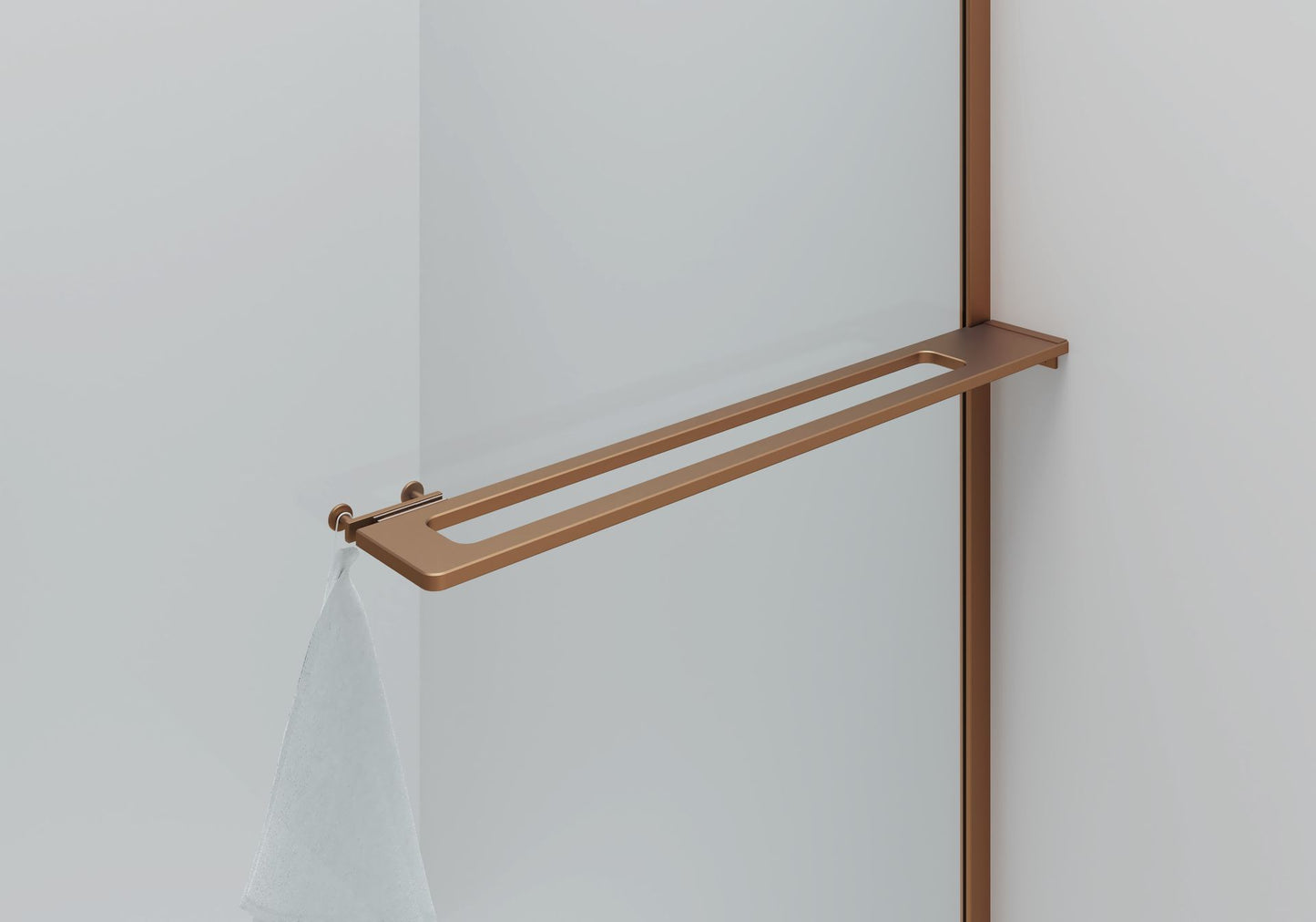 Curvy Inloopdouche Met Handdoekhouder  Omkeerbar 8mm Veiligheidsglas 100x200cm - Helder Glas - Luxurysanitair