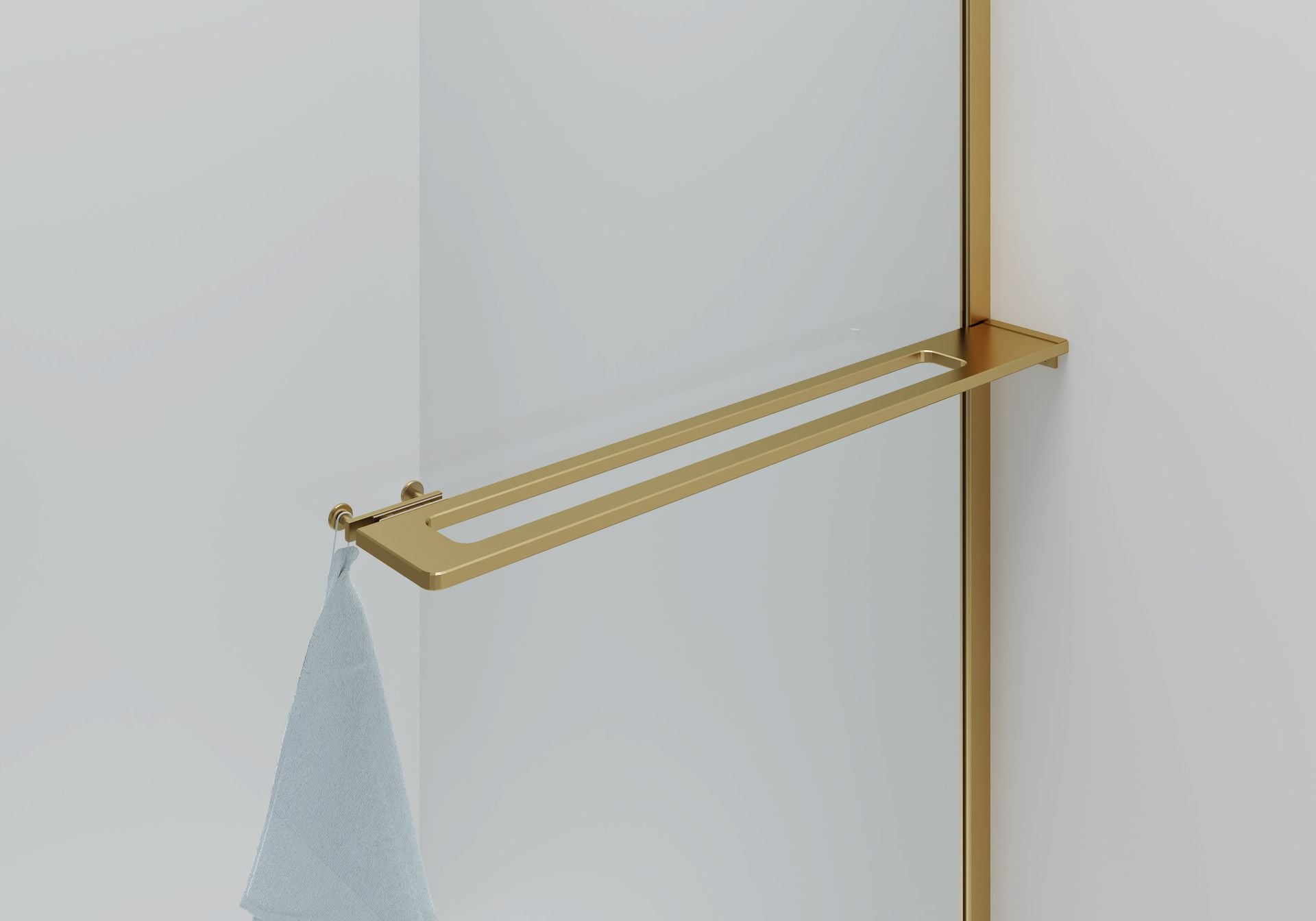 Curvy Inloopdouche Met Handdoekhouder  Omkeerbar 8mm Veiligheidsglas 100x200cm - Helder Glas - Luxurysanitair
