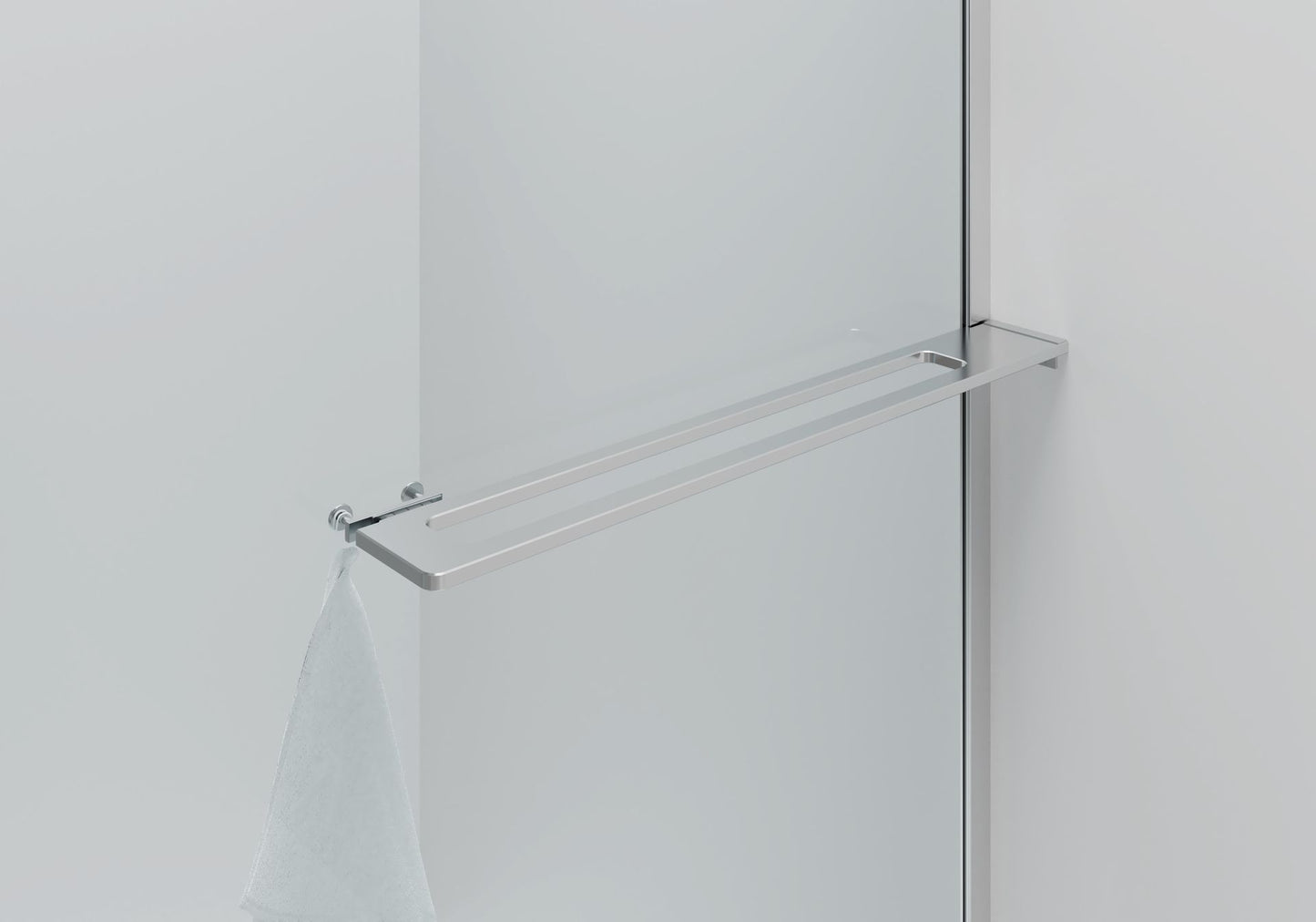 Curvy Inloopdouche Met Handdoekhouder  Omkeerbar 8mm Veiligheidsglas 100x200cm - Helder Glas - Luxurysanitair
