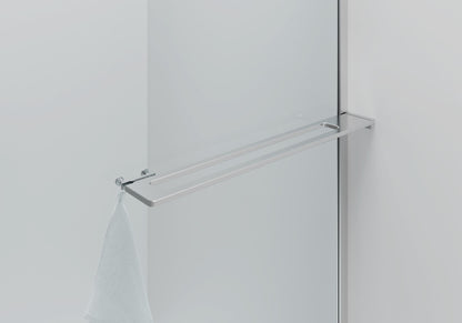 Curvy Inloopdouche Met Handdoekhouder  Omkeerbar 8mm Veiligheidsglas 100x200cm - Helder Glas - Luxurysanitair