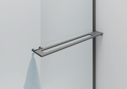 Curvy Inloopdouche Met Handdoekhouder  Omkeerbar 8mm Veiligheidsglas 100x200cm - Helder Glas - Luxurysanitair