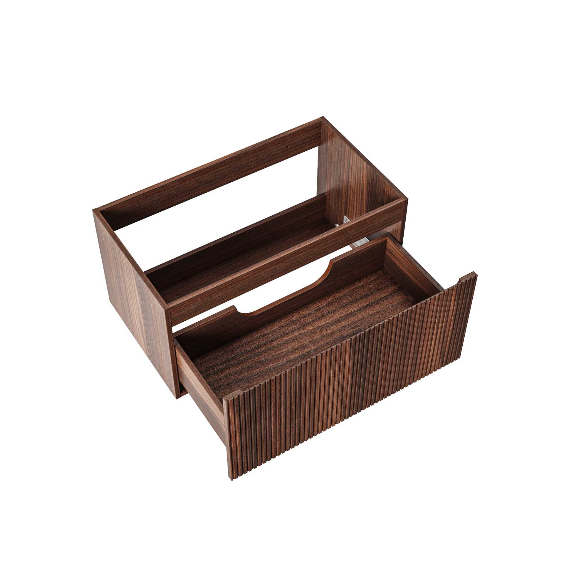 Aloni Ela Wastafelonderkast 1 Lade Soft Close  (80x40x45cm) - Wenge - Luxurysanitair