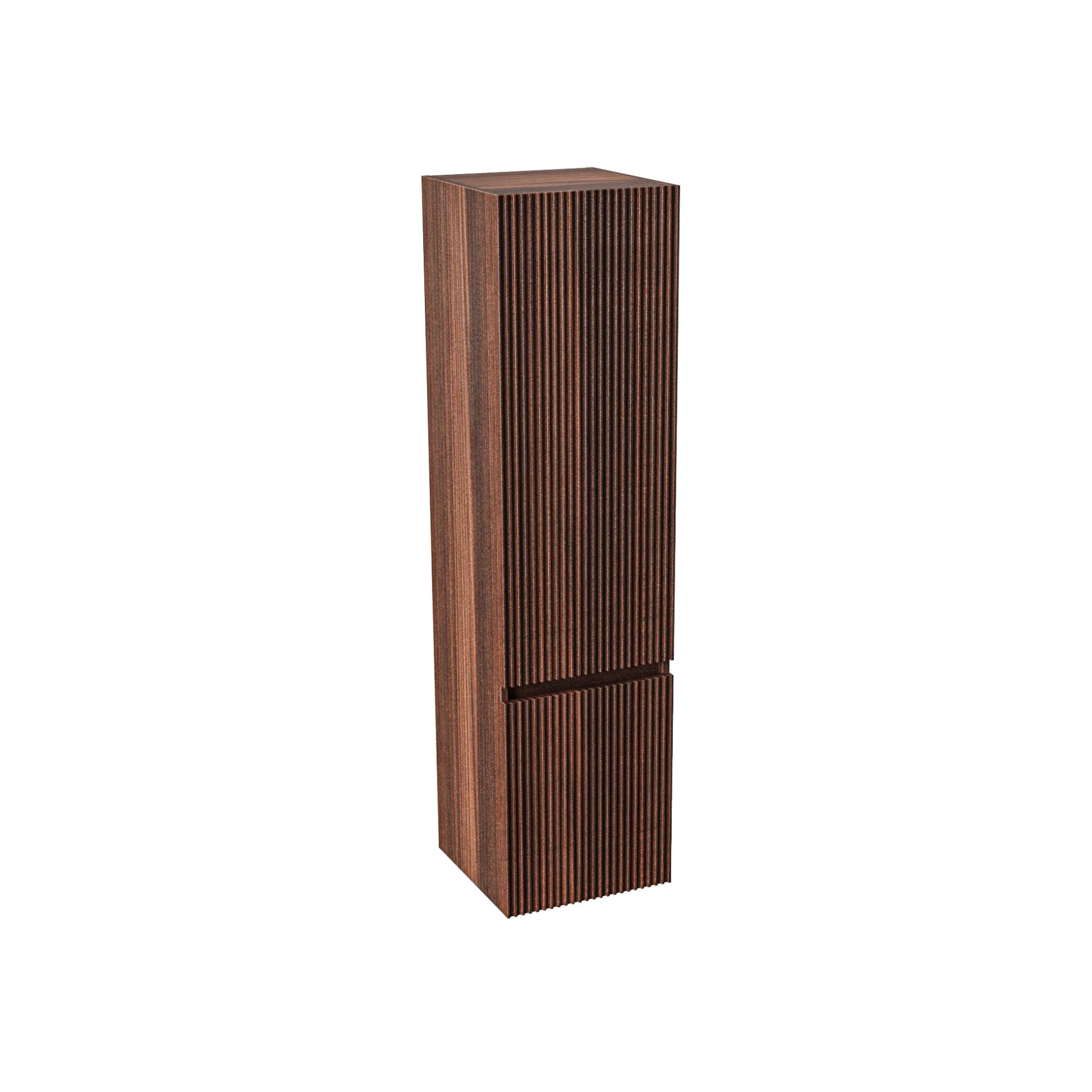 Aloni Ela Kolomkast 2 Deuren Greeploos Soft Close Omkeerbar- 35x135x35cm - Wenge - Luxurysanitair