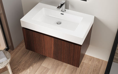 Aloni Wastafel 1 Wasbak Overloop 1 Kraangaten Kunstmarmer 80x10x46cm - Glanzend Wit - Luxurysanitair