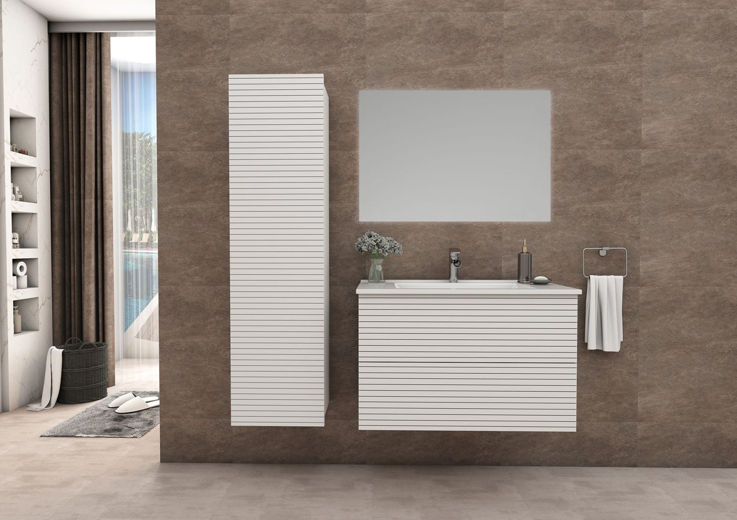 Elite Onderkast Met Horizontaal Reliëf (60cm) - Luxurysanitair