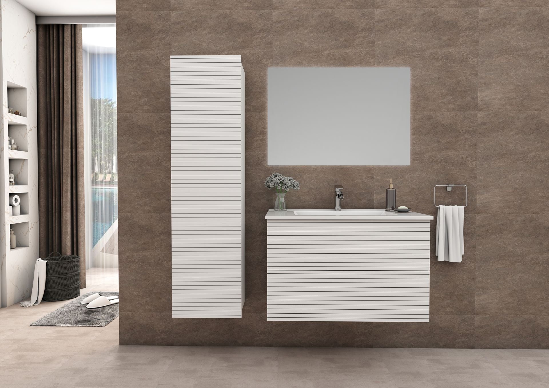 Elite Onderkast Met Horizontaal Reliëf (60cm) - Luxurysanitair