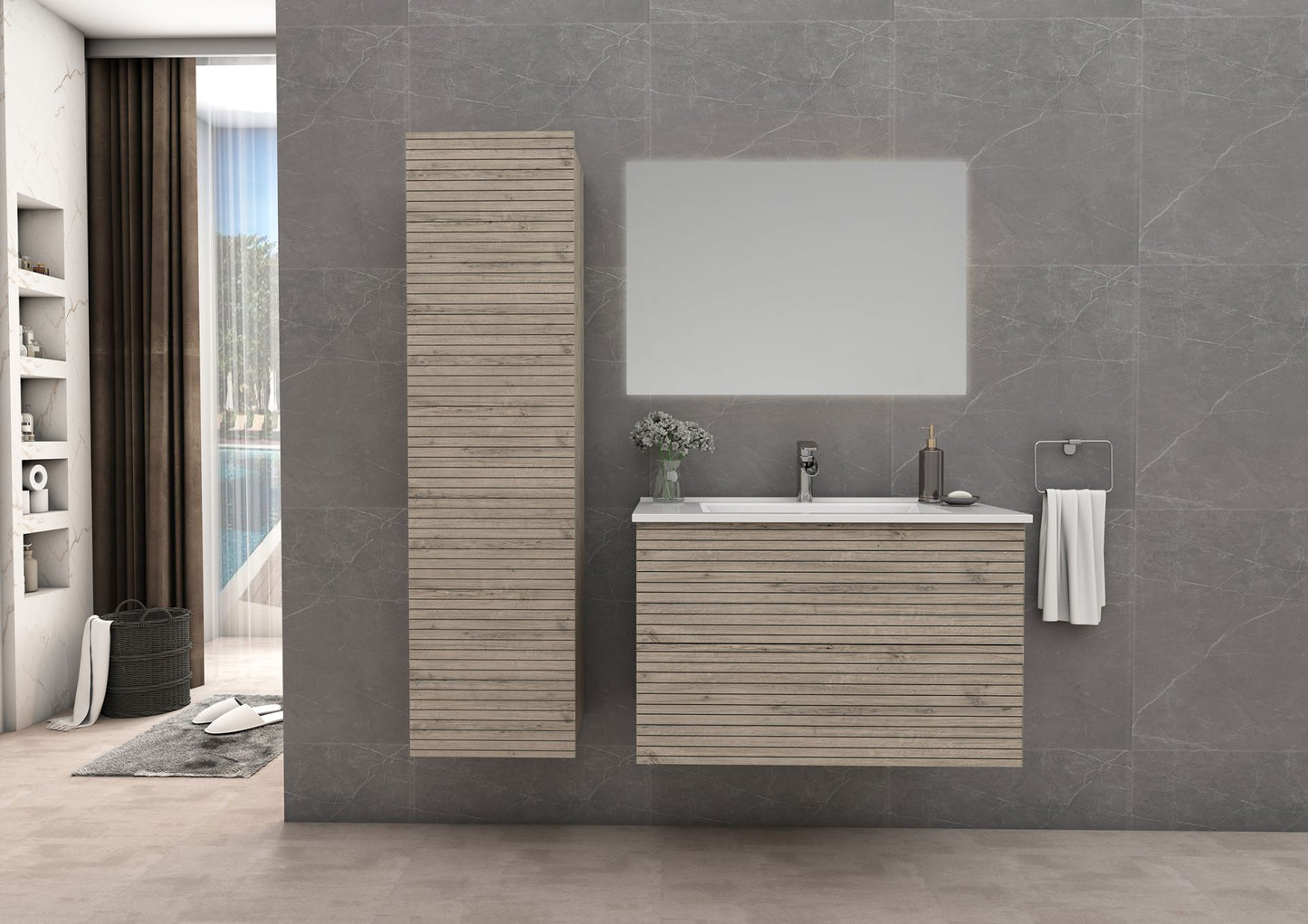 Elite Onderkast Met Horizontaal Reliëf (60cm) - Luxurysanitair