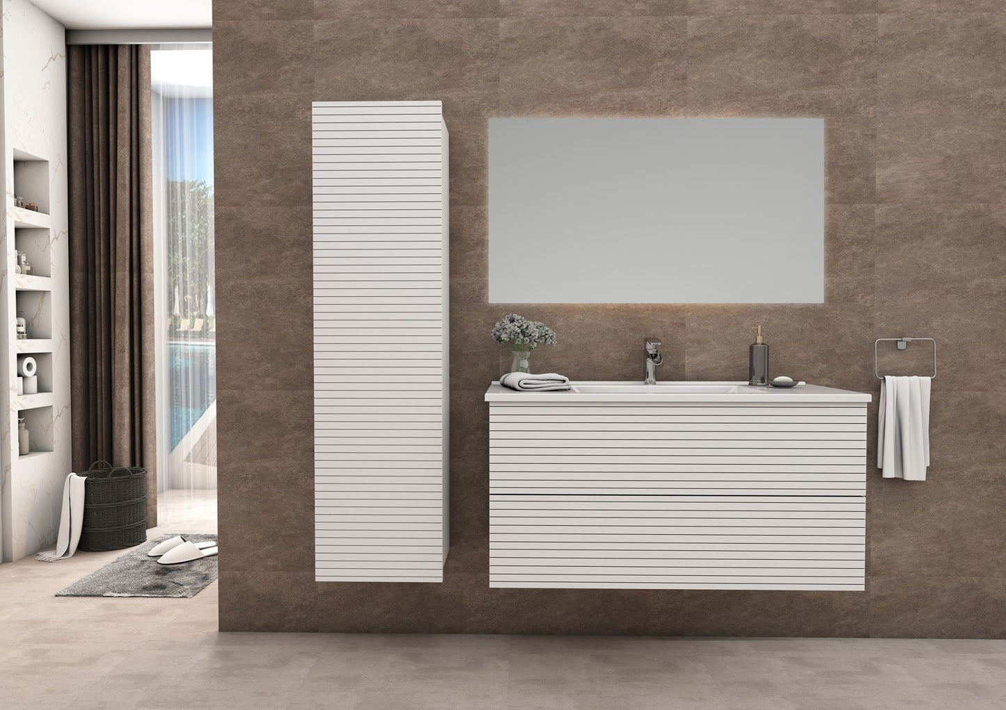 Elite Onderkast Met Horizontaal Reliëf (80cm) - Luxurysanitair
