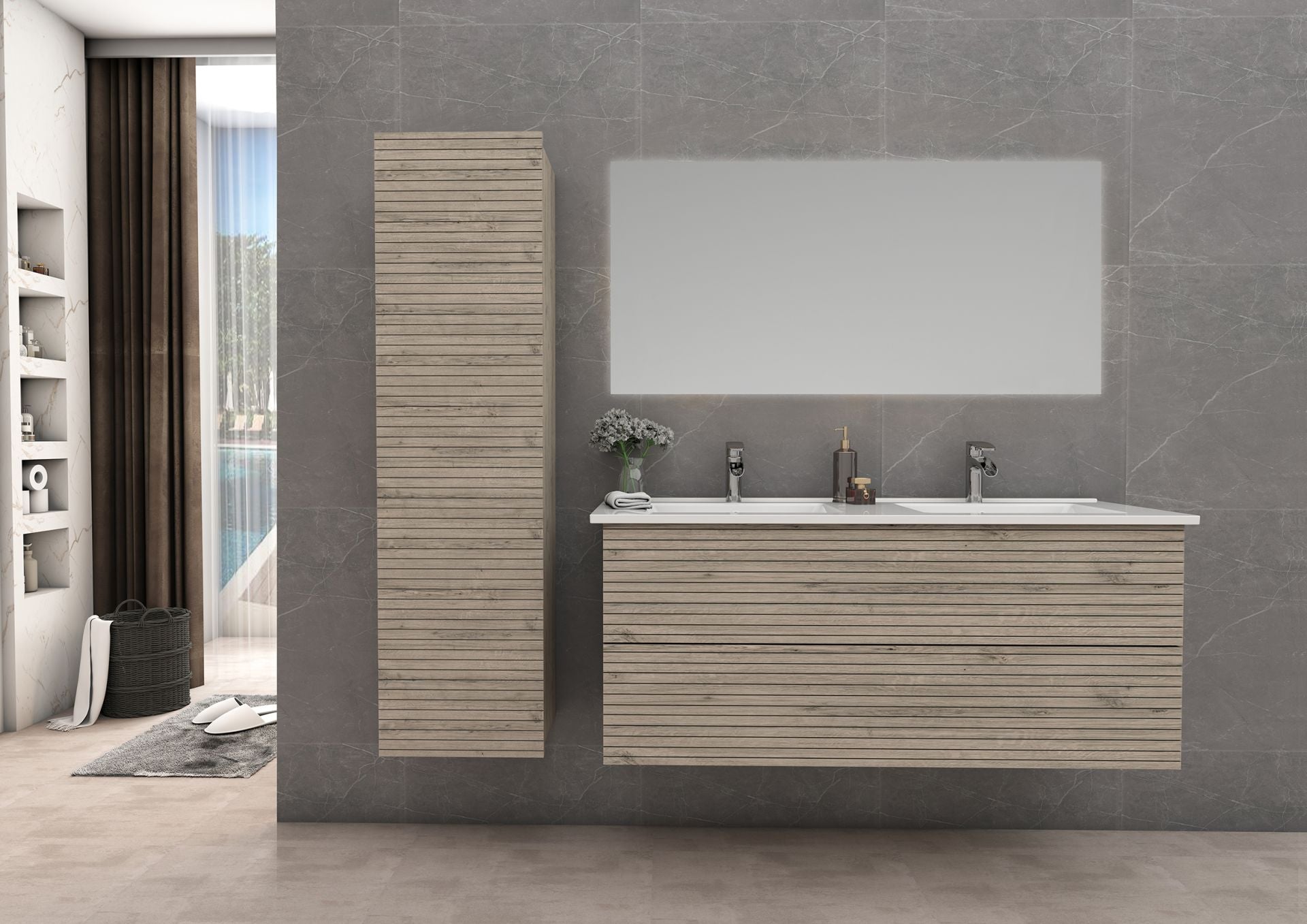 Elite Onderkast Met Horizontaal Reliëf (120cm) - Luxurysanitair