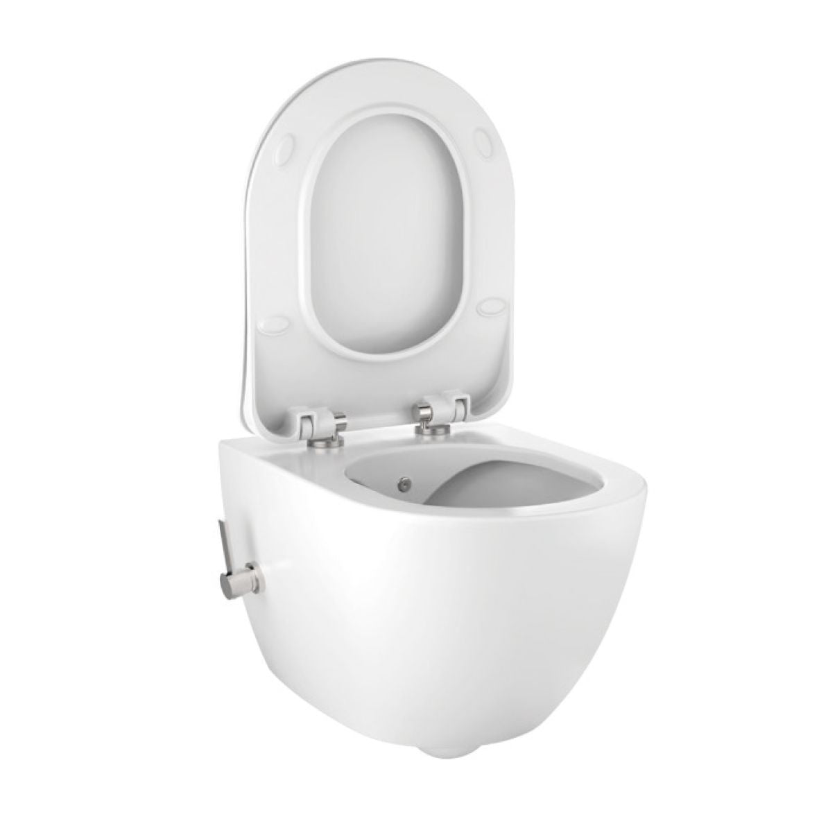 Design Rimoff Ophang WC Met RVS Sproeier (Bidet) + Koud/Warm Waterkraan - Wit - Luxurysanitair