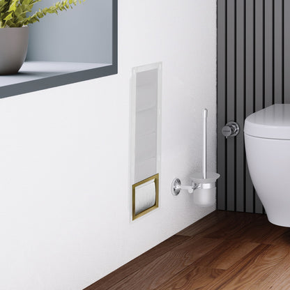 Aloni Inbouw Reserve Rolhouder RVS, Excl. Inzetstuk 140x660x120mm - Luxurysanitair