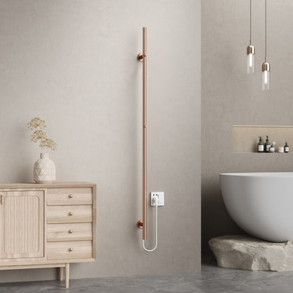 Belrad Elektrische Staafhanddoekdroger Enkel Met Digitale Programeerbare Thermostaat 60W - Ø2,5cm - 150x6,3x12,7cm - Luxurysanitair