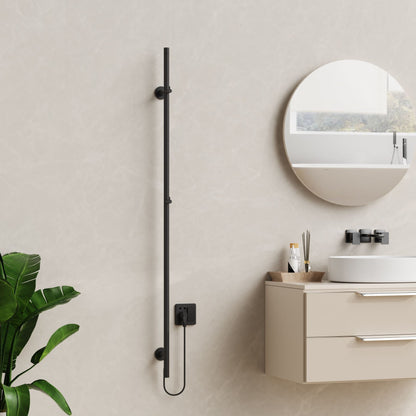 Belrad Elektrische Staafhanddoekdroger Enkel Met Digitale Programeerbare Thermostaat 60W - Ø2,5cm - 150x6,3x12,7cm - Luxurysanitair