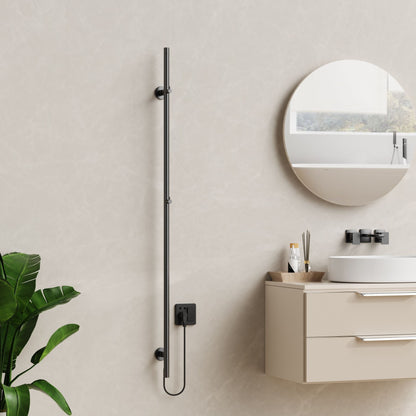 Belrad Elektrische Staafhanddoekdroger Enkel Met Digitale Programeerbare Thermostaat 60W - Ø2,5cm - 150x6,3x12,7cm - Luxurysanitair
