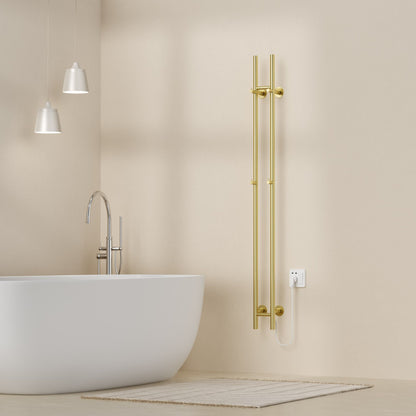 Belrad Elektrische Staafhanddoekdroger Dubbel Met Digitale Programmierbare Thermostaat 120W - Ø2,5cm - 150x16,8x12,7cm - Luxurysanitair
