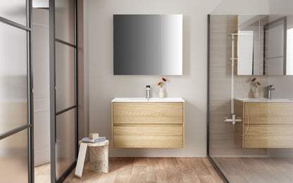 Aloni Hayat Wastafelonderkast 2 Lades  Soft Close (79,5x50x45cm) - Luxurysanitair