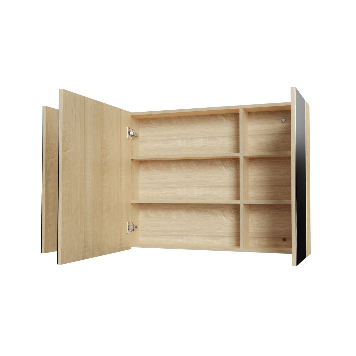 Hayat Spiegelkast 3 Assymetrische, 6 in Hoogte Verstelbare Legplanken - 120x70x15cm - Luxurysanitair