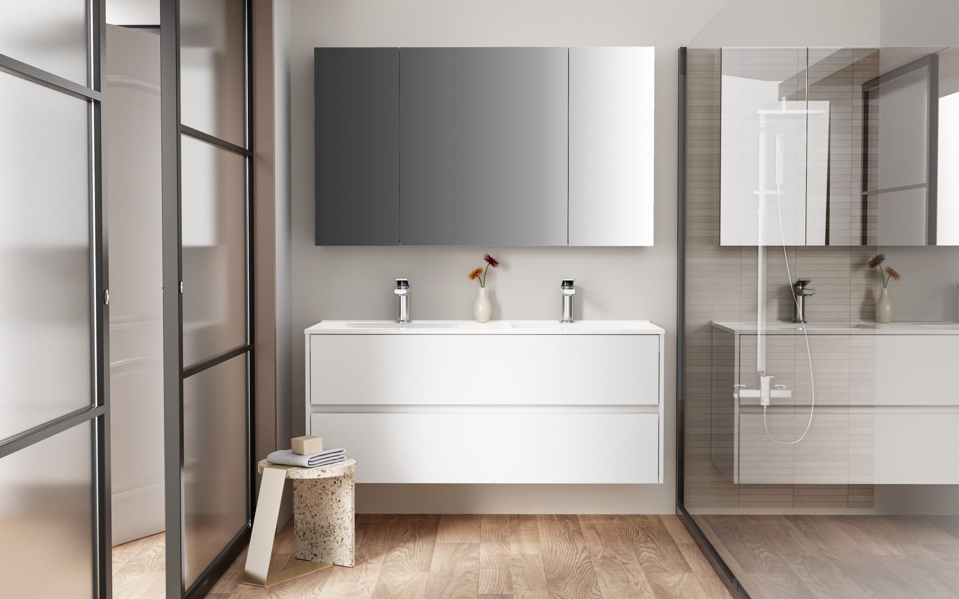 Aloni Hayat Wastafelonderkast 2 Lades  Soft Close (119,5x50x45cm) - Luxurysanitair
