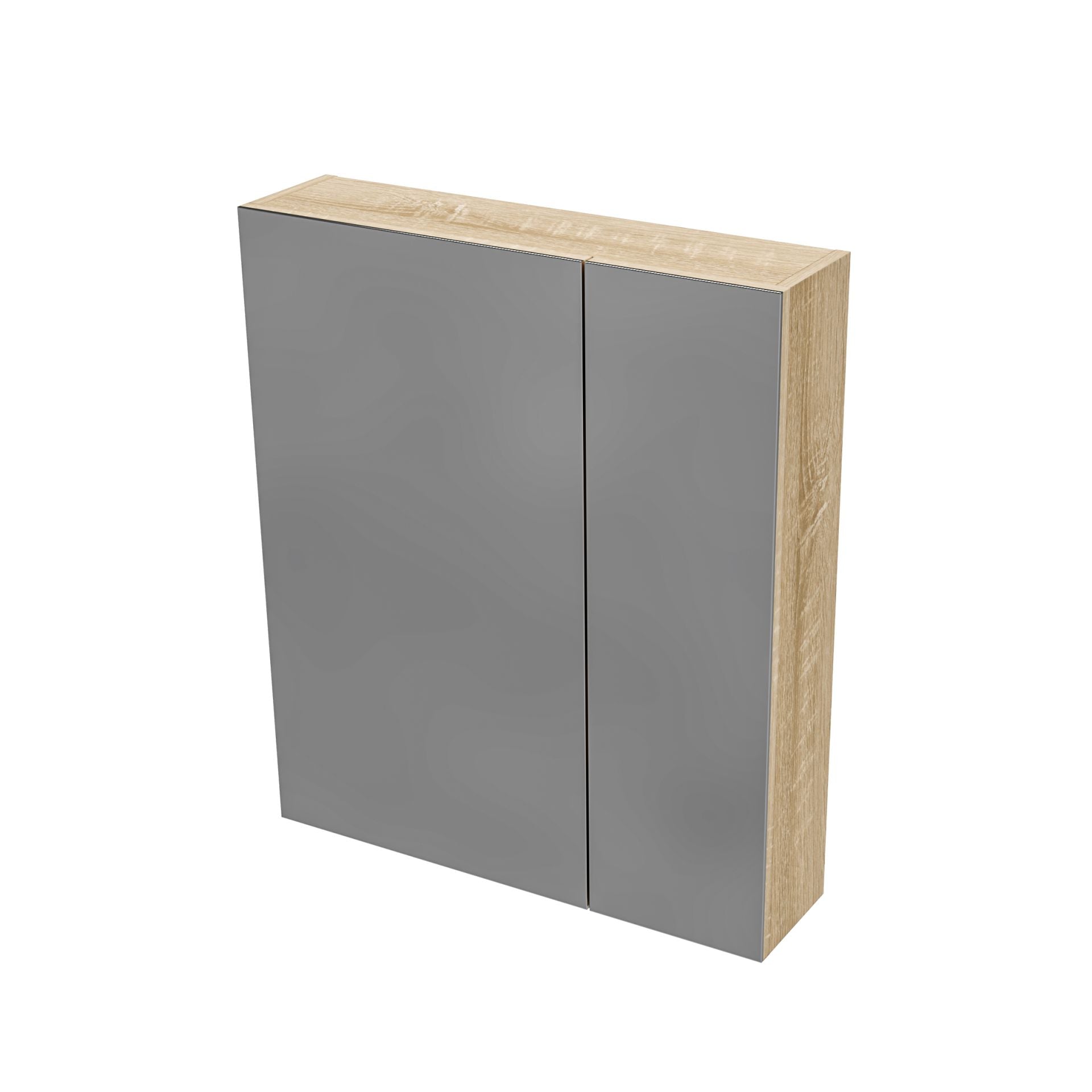 Hayat Spiegelkast 2 Assymetrische, 4 in Hoogte Verstelbare Legplanken - 60x70x15cm - Luxurysanitair