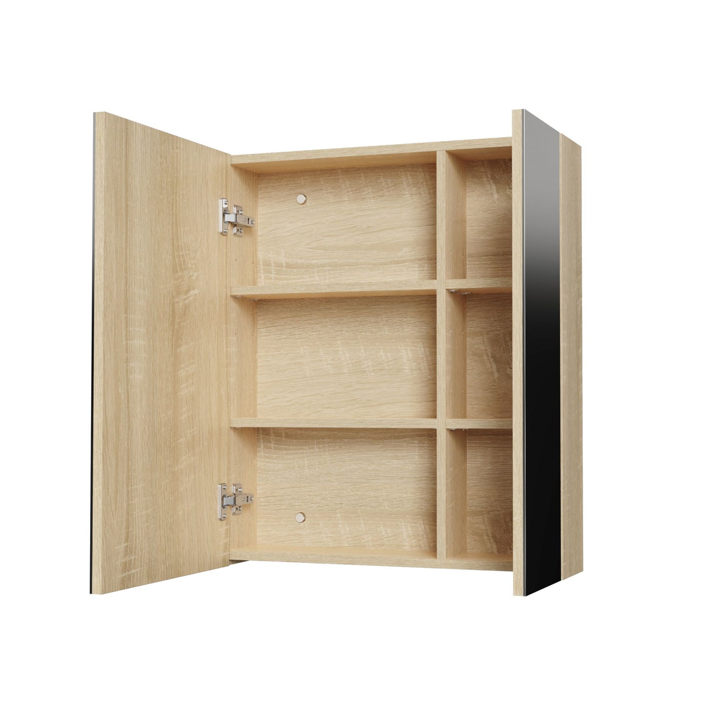Hayat Spiegelkast 2 Assymetrische, 4 in Hoogte Verstelbare Legplanken - 60x70x15cm - Luxurysanitair