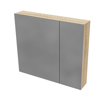 Hayat Spiegelkast 2 Assymetrische, 4 in Hoogte Verstelbare Legplanken - 80x70x15cm - Luxurysanitair