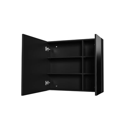 Hayat Spiegelkast 2 Assymetrische, 4 in Hoogte Verstelbare Legplanken - 80x70x15cm - Luxurysanitair