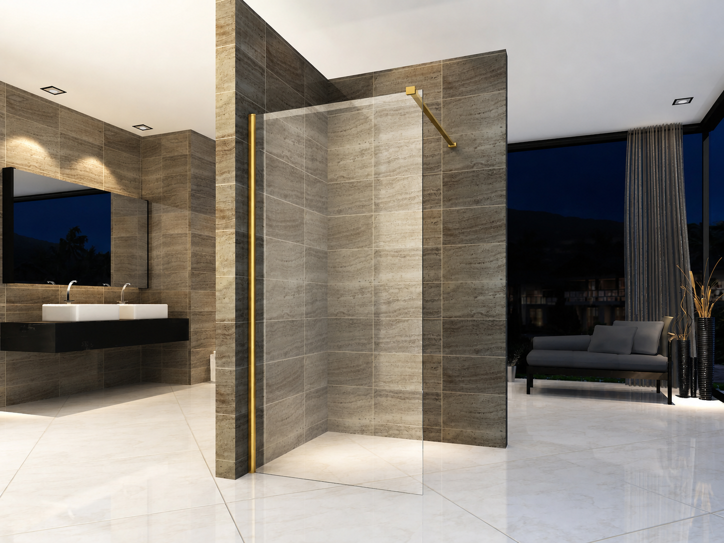 Douchewand Inloopdouche helder glas 160 x 20