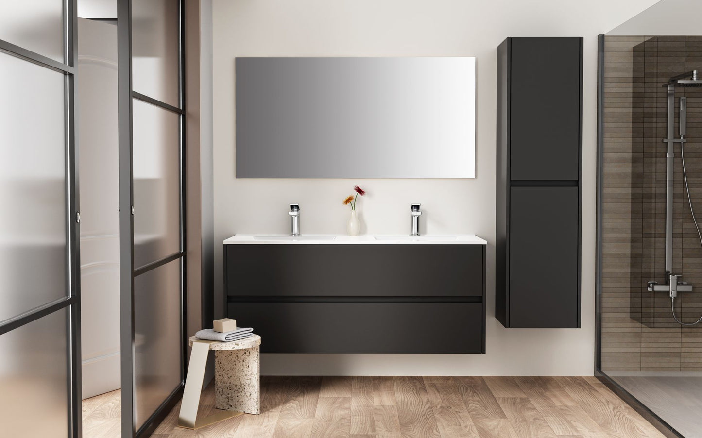 Aloni Hayat Wastafelonderkast 2 Lades  Soft Close (119,5x50x45cm) - Luxurysanitair