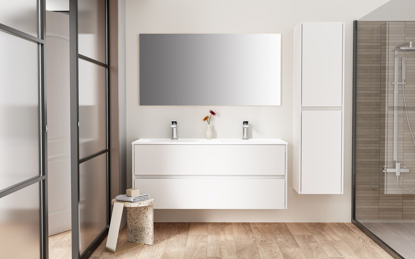 Aloni Hayat Wastafelonderkast 2 Lades  Soft Close (119,5x50x45cm) - Luxurysanitair