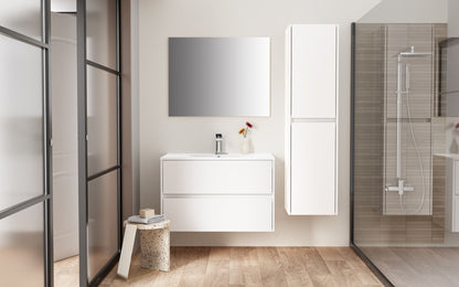 Aloni Hayat Kolomkast 2 Deuren Greeploos Soft Close Omkeebaar - 35x135x35cm - Luxurysanitair