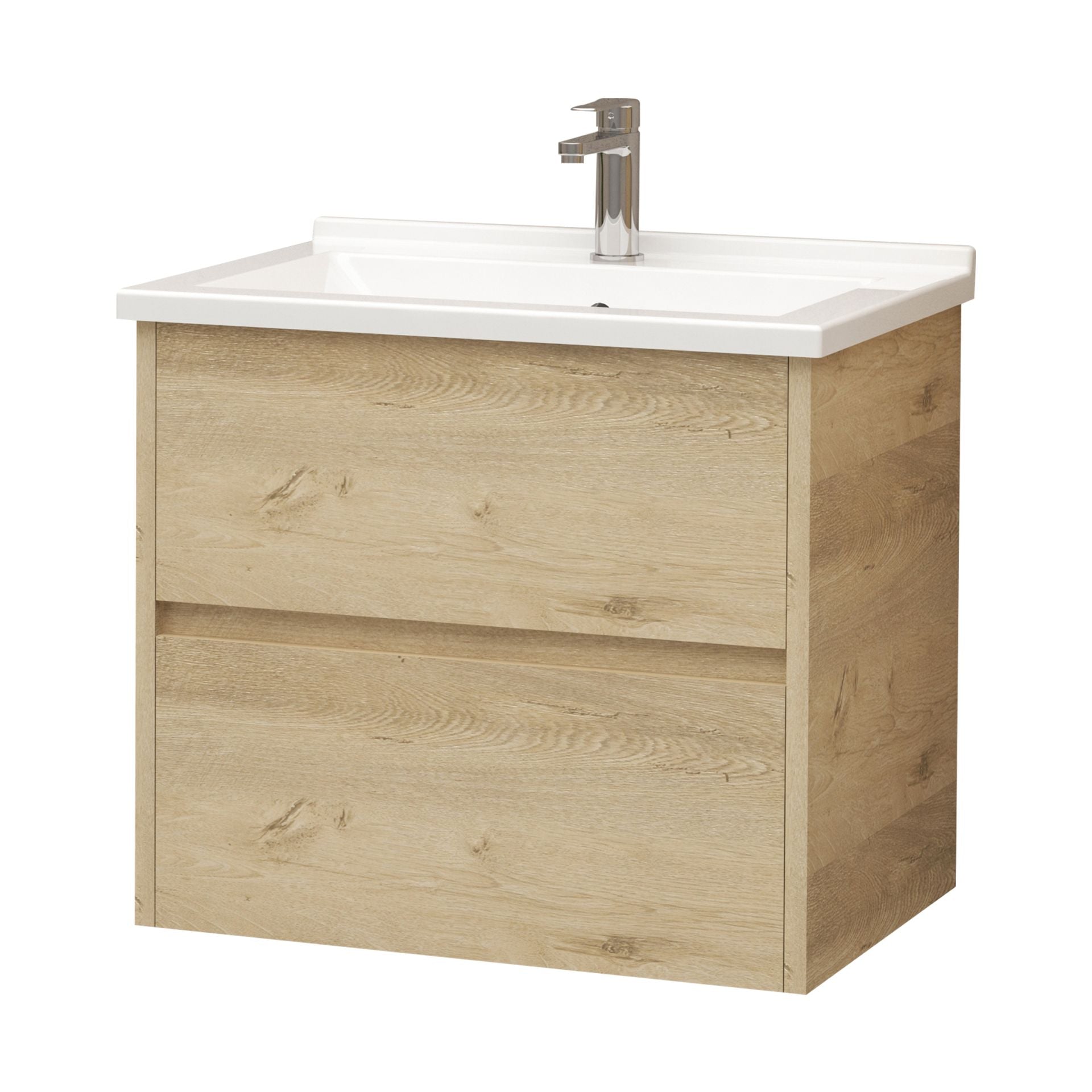 Aloni Hayat Wastafelonderkast 2 Lades  Soft Close (59,5x50x45cm) - Luxurysanitair