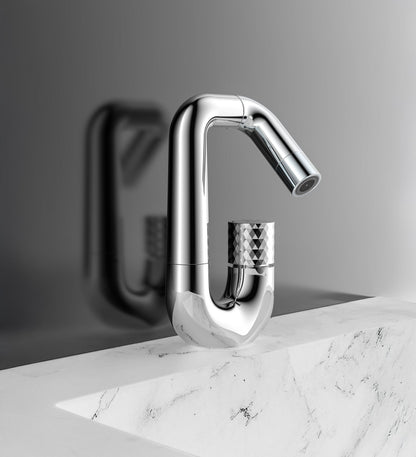 Aloni Flow Wastafelemengkraan Drukknop Draaibare Uitloop - Luxurysanitair