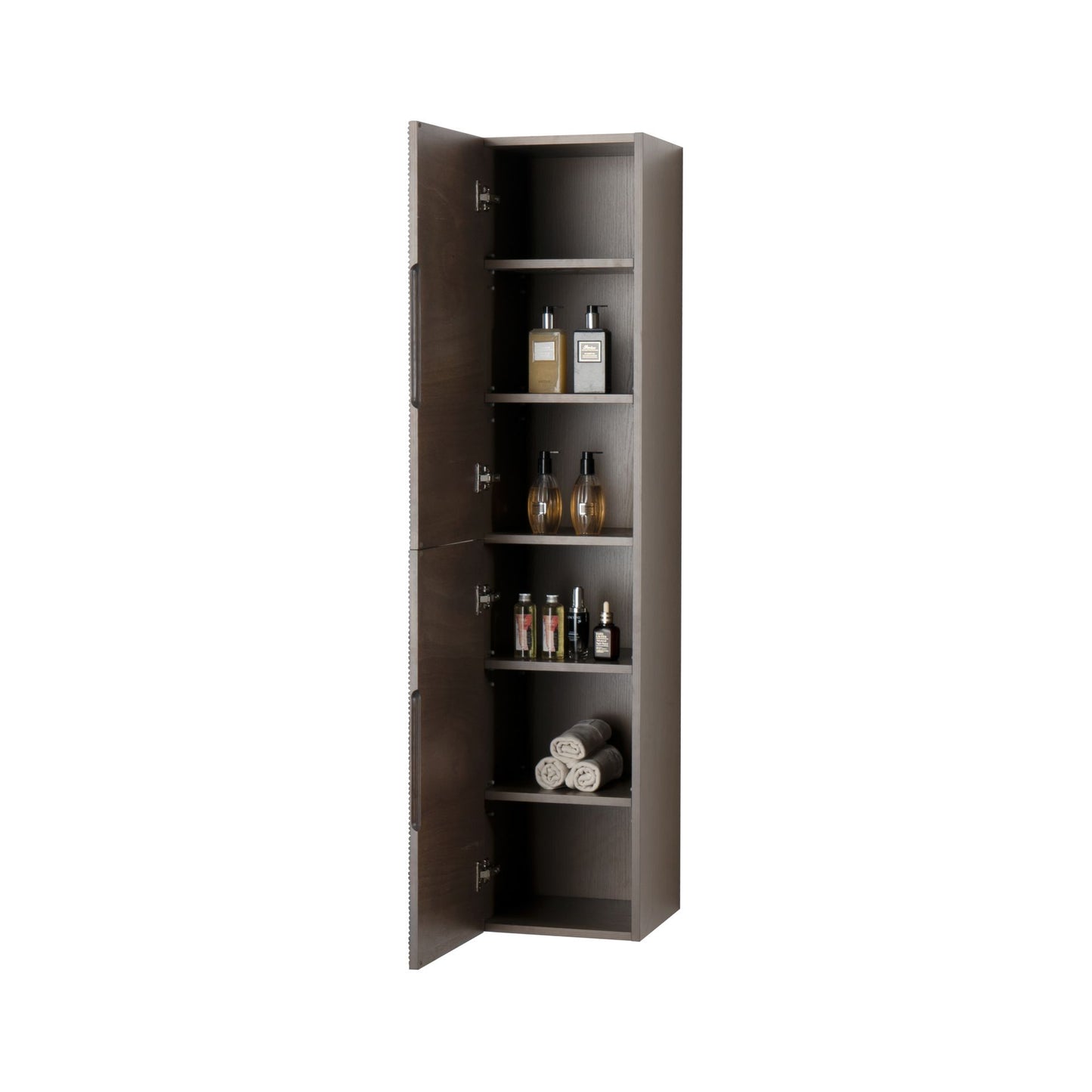 Layda Kolomkast 2 Deuren Omkeerbaar - 35x160x35cm - Donker Walnoten - Luxurysanitair