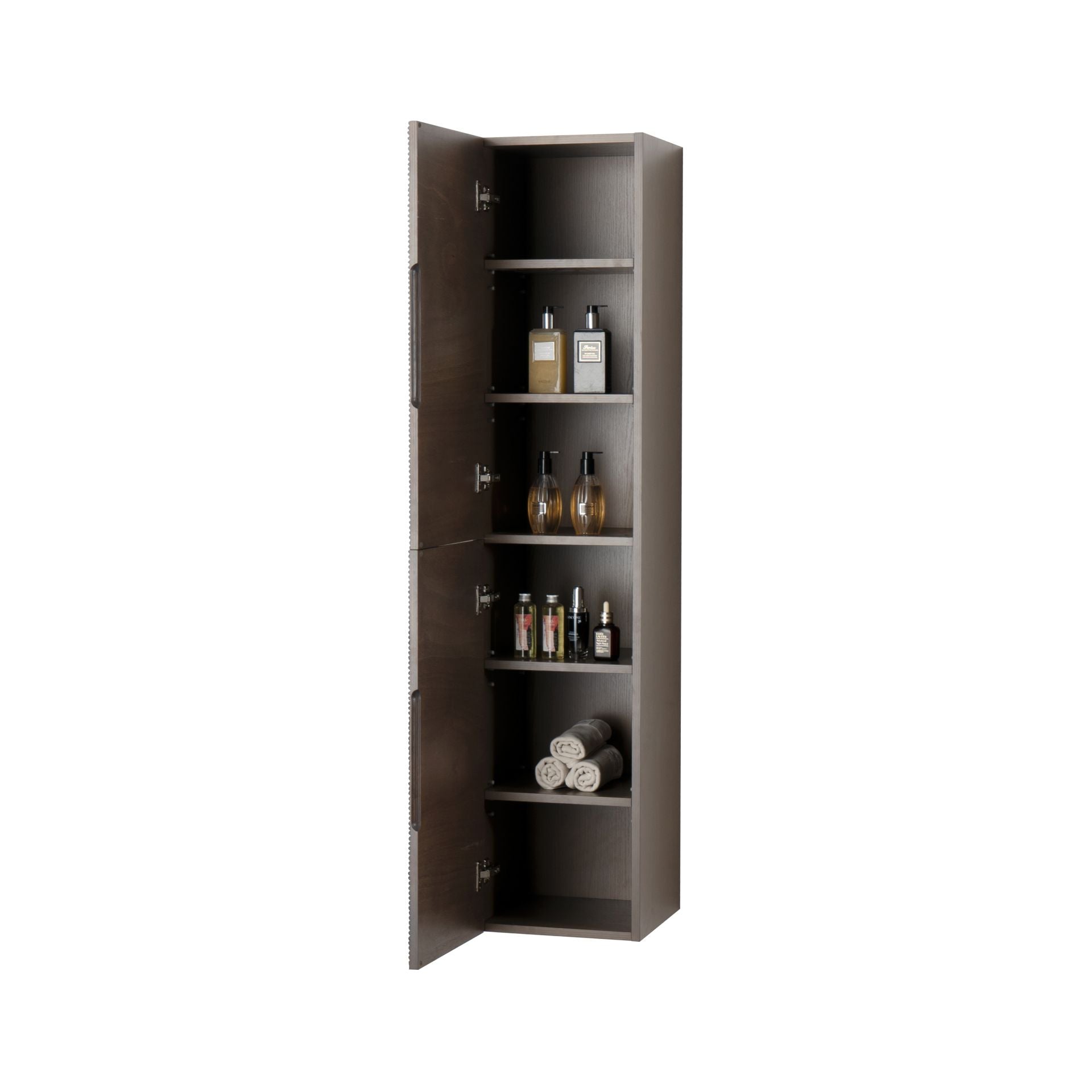 Layda Kolomkast 2 Deuren Omkeerbaar - 35x160x35cm - Donker Walnoten - Luxurysanitair