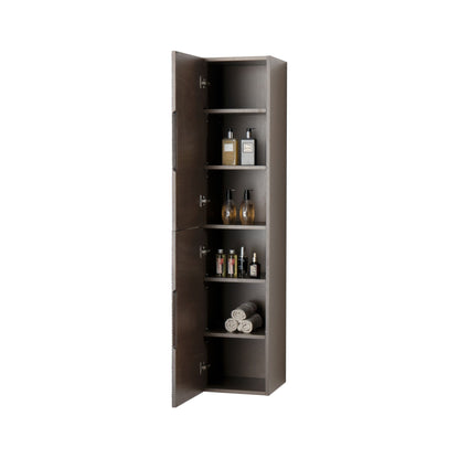 Layda Kolomkast 2 Deuren Omkeerbaar - 35x160x35cm - Donker Walnoten - Luxurysanitair