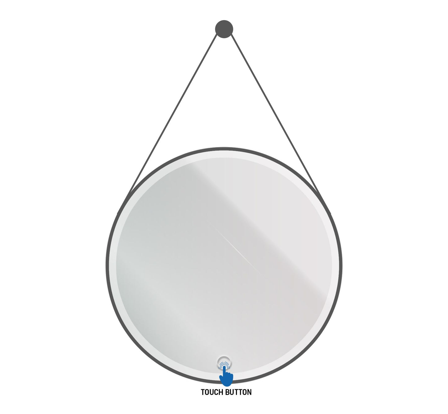 Aloni Beltia Spiegel Kleurtemperatuur LED 3500-6500K - 80cm - Mat Zwart - Luxurysanitair