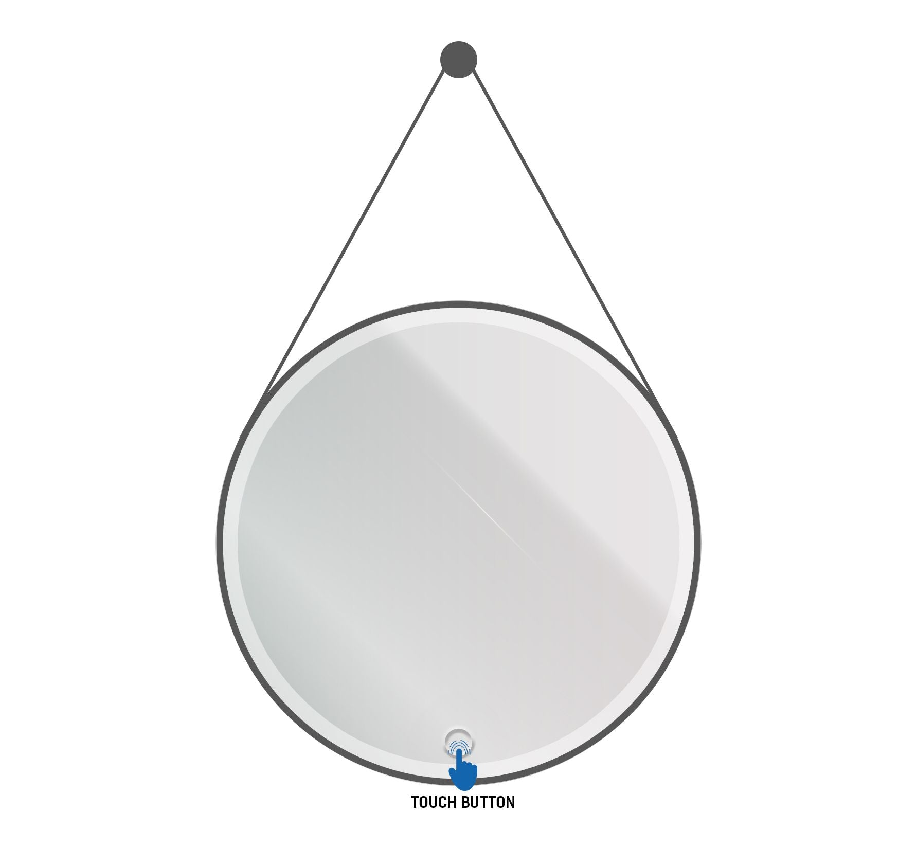 Aloni Beltia Spiegel Kleurtemperatuur LED 3500-6500K - 80cm - Mat Zwart - Luxurysanitair