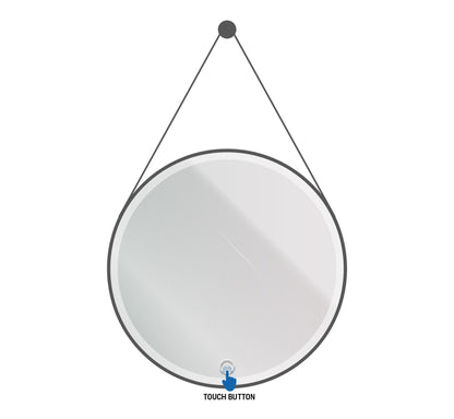 Aloni Beltia Spiegel Kleurtemperatuur LED 3500-6500K - 80cm - Mat Zwart - Luxurysanitair