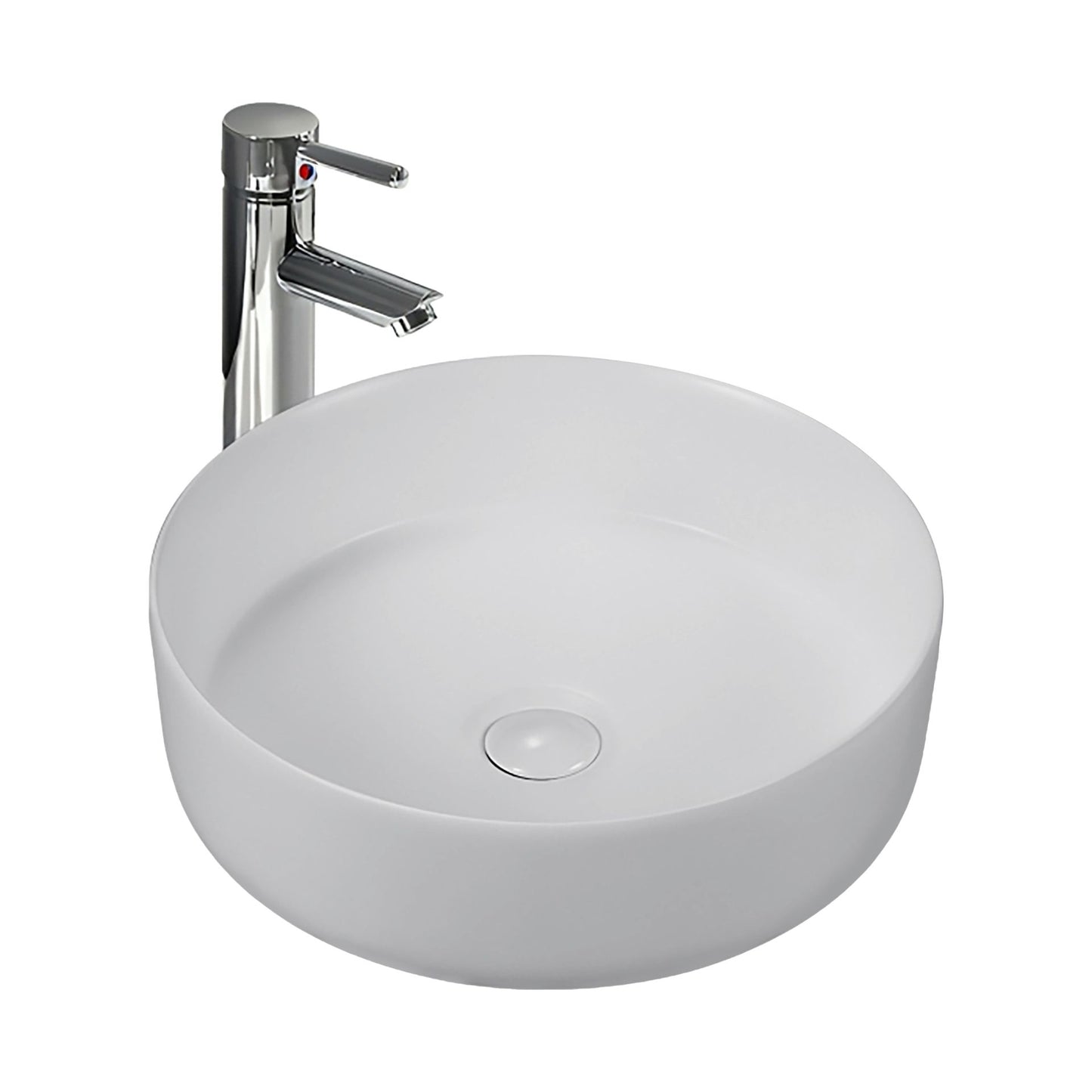 Aloni Fira Waskom Opbouw Zonder Overloop Zonder Kraangat Met Click Waste Keramiek 36x12,5x36cm - Luxurysanitair