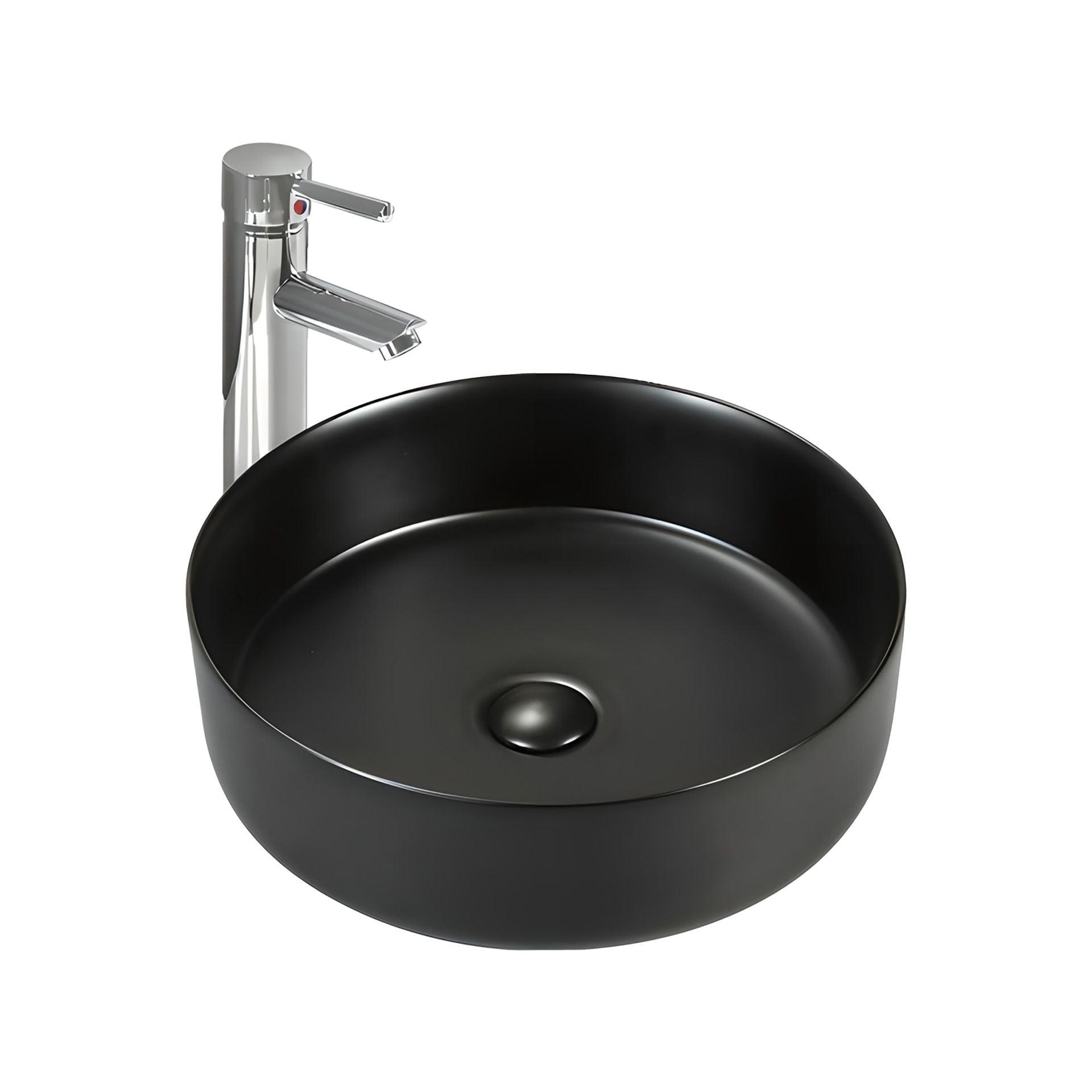 Aloni Fira Waskom Opbouw Zonder Overloop Zonder Kraangat Met Click Waste Keramiek 36x12,5x36cm - Luxurysanitair