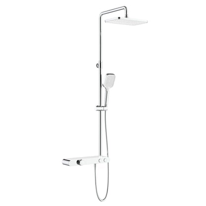 Aloni Thermostatische Douchekraan Met Planchet Chroom Wit - Luxurysanitair