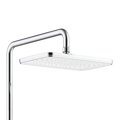 Aloni Thermostatische Douchekraan Met Planchet Chroom Wit - Luxurysanitair