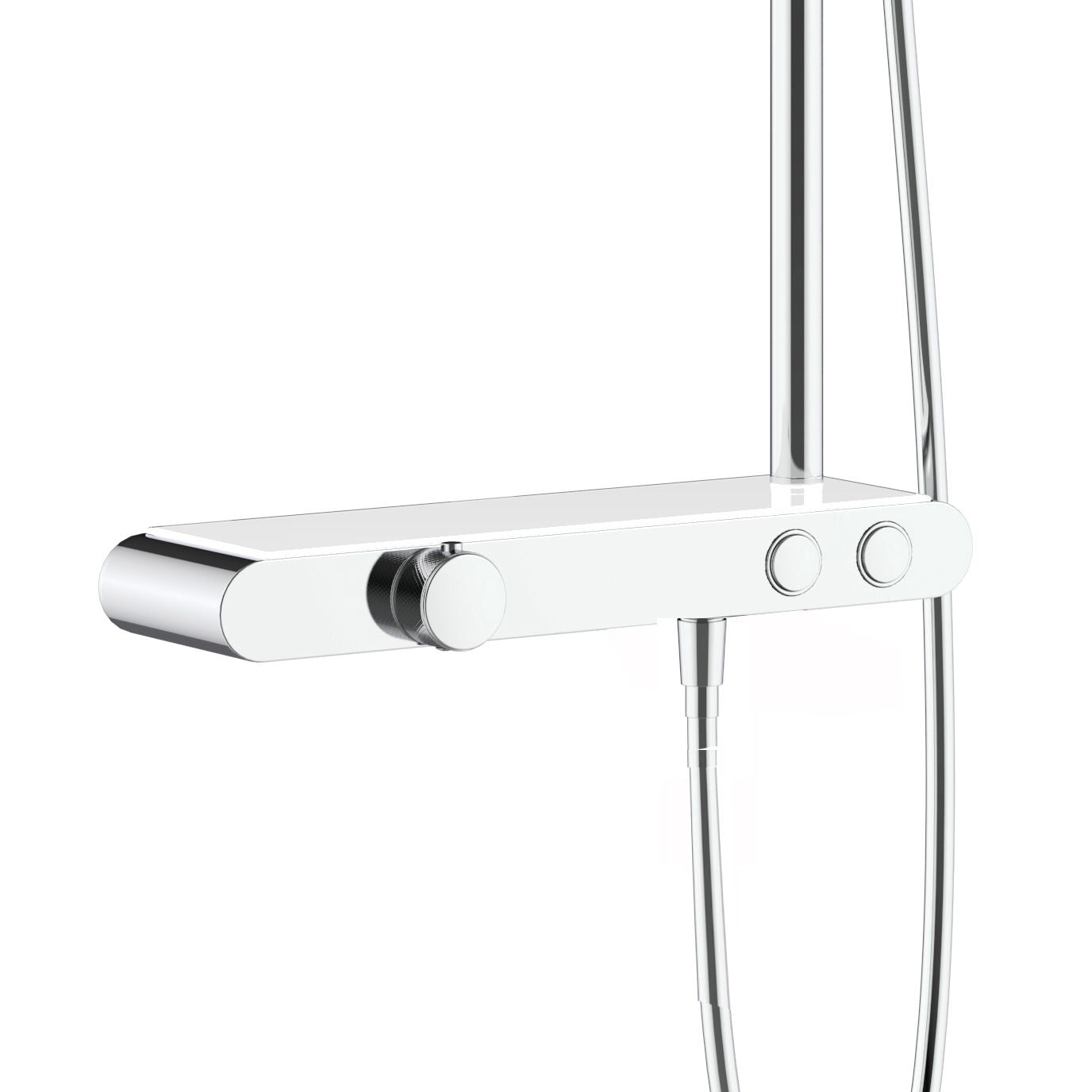 Aloni Thermostatische Douchekraan Met Planchet Chroom Wit - Luxurysanitair